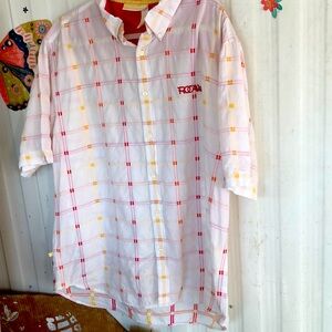 Old Skool Roca Wear White and Red Checkered Men's Shirt Y2K Vintage
